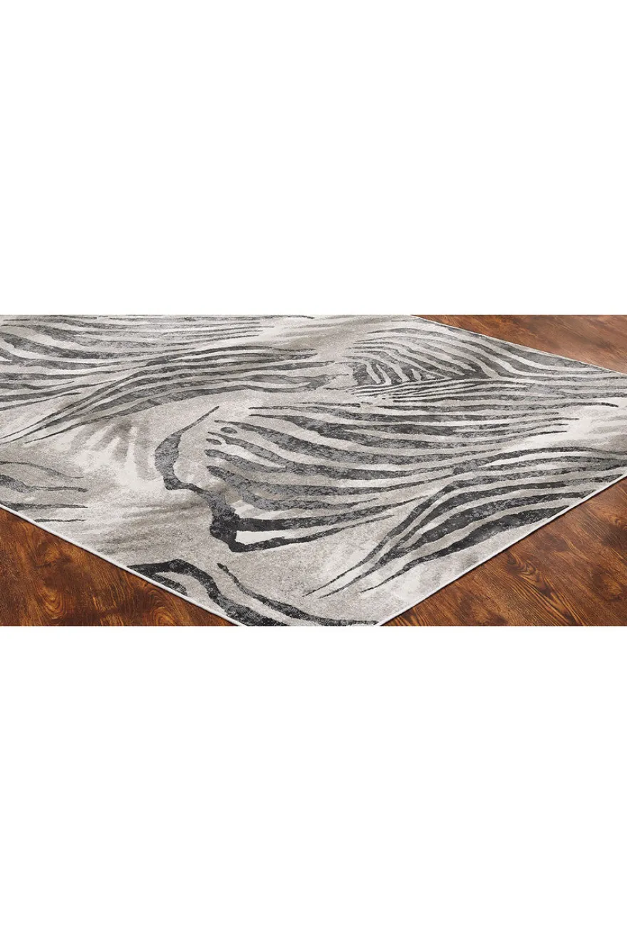 Serengeti- Charcoal Zebra Rug