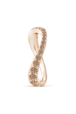 Shangri-La Brushstroke 14K Gold and Coffee Diamond Full Eternity Stacking Ring
