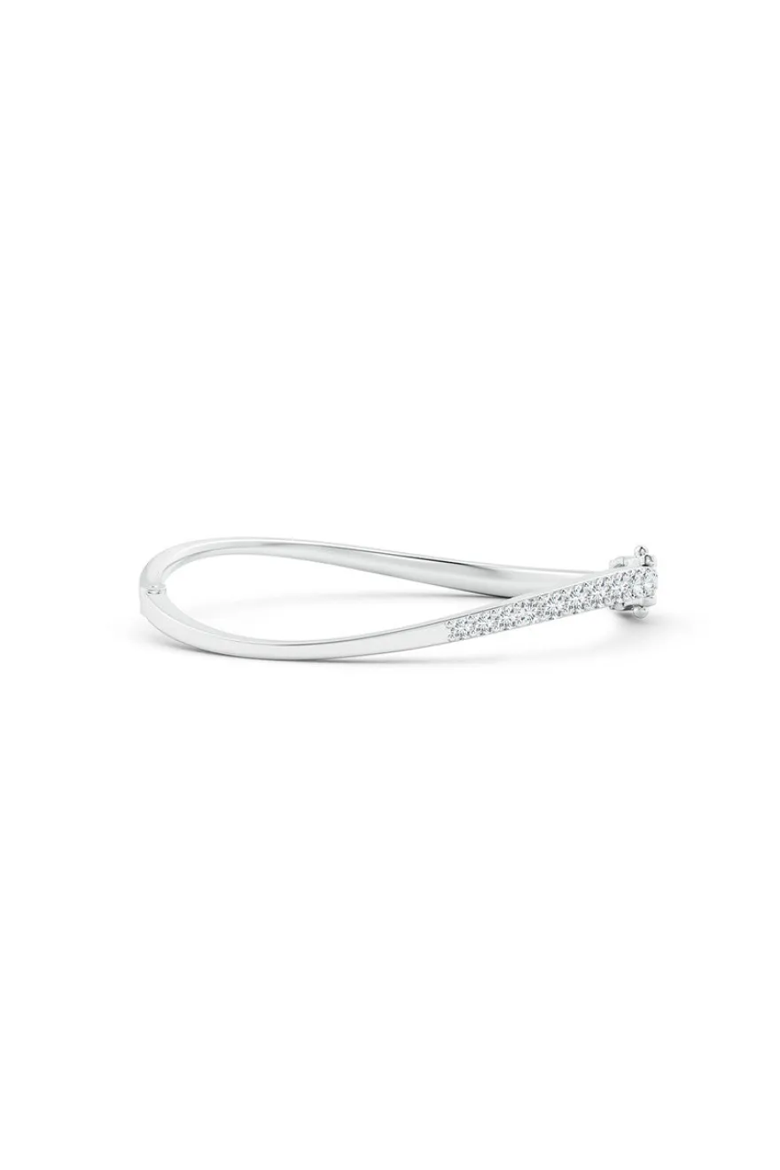 Shangri-La Brushstroke 14K Gold and Diamond Half Bracelet