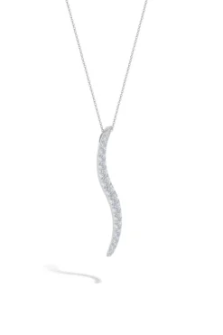 Shangri-La Brushstroke 14k Gold and Diamond Large Pendant Necklace