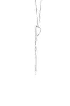 Shangri-La Brushstroke 14k Gold and Diamond Large Pendant Necklace