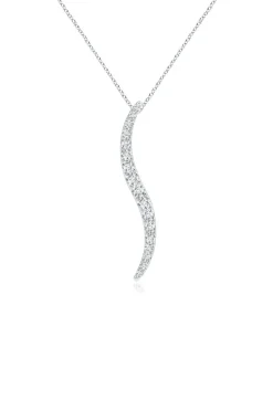 Shangri-La Brushstroke 14k Gold and Diamond Large Pendant Necklace