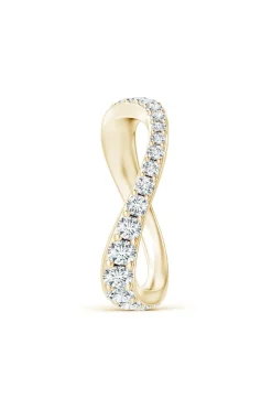 Shangri-La Brushstroke 14K Gold and Diamond Full Eternity Stacking Ring