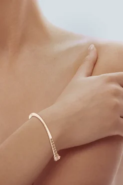 Shangri-La Brushstroke 14K Gold and Coffee Diamond Half Bracelet