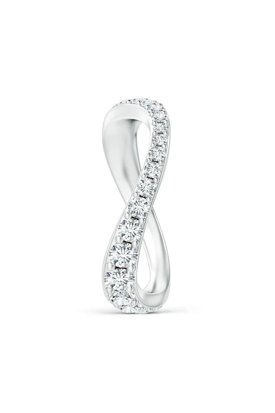 Shangri-La Brushstroke 14K Gold and Diamond Full Eternity Stacking Ring