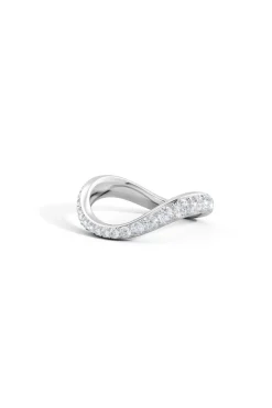 Shangri-La Brushstroke 14K Gold and Diamond Full Eternity Stacking Ring