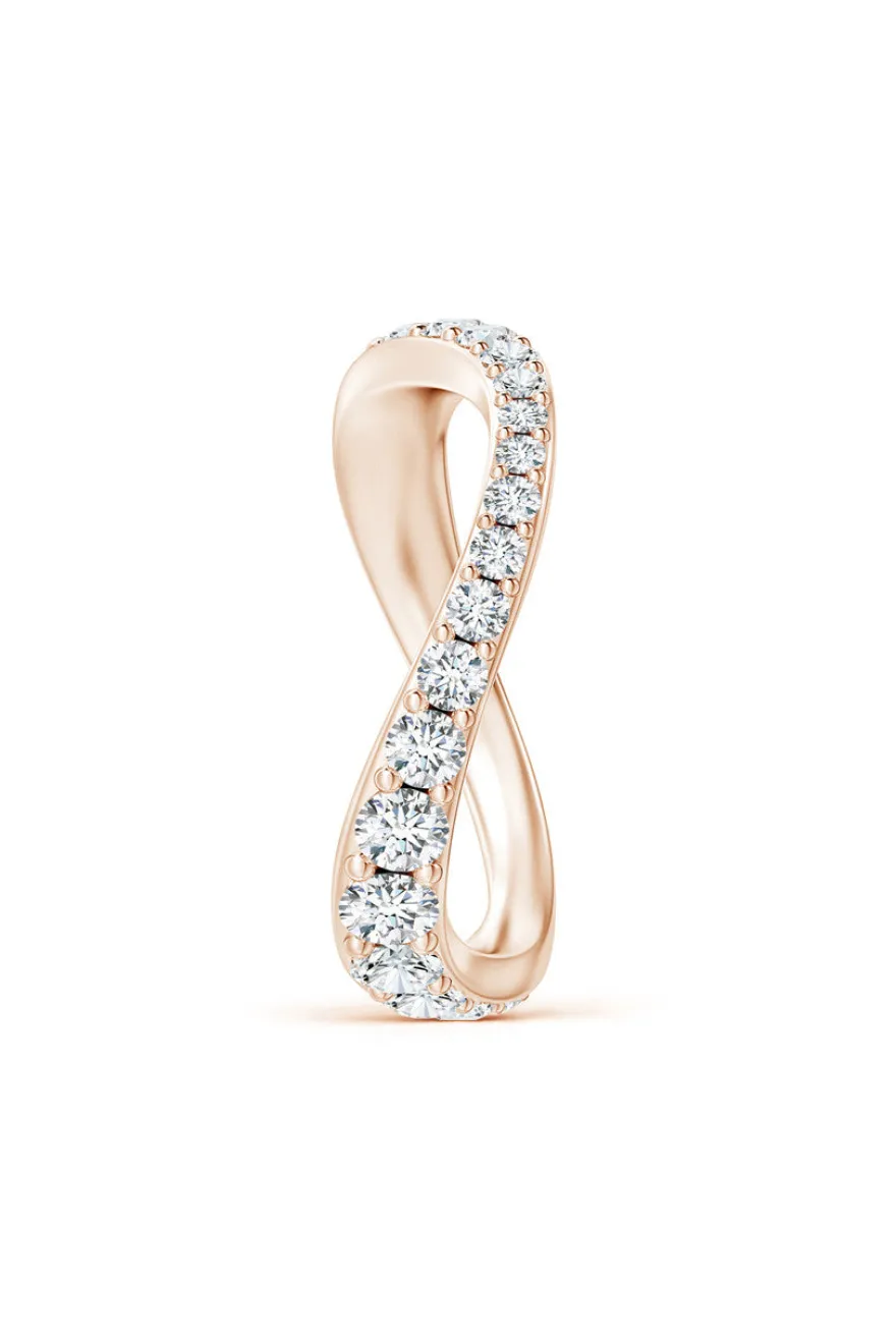 Shangri-La Brushstroke 14K Gold and Diamond Full Eternity Stacking Ring