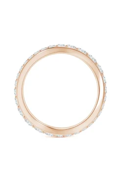 Shangri-La Brushstroke 14K Gold and Diamond Full Eternity Stacking Ring