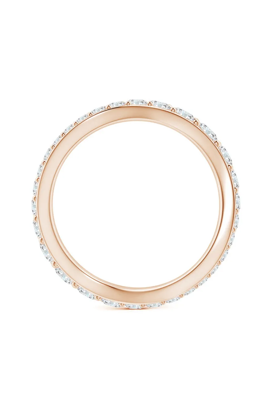 Shangri-La Brushstroke 14K Gold and Diamond Full Eternity Stacking Ring