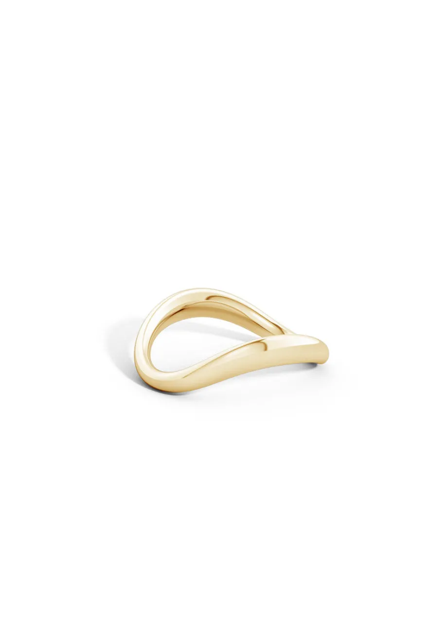 Shangri-La Brushstroke 14K Gold Stacking Ring