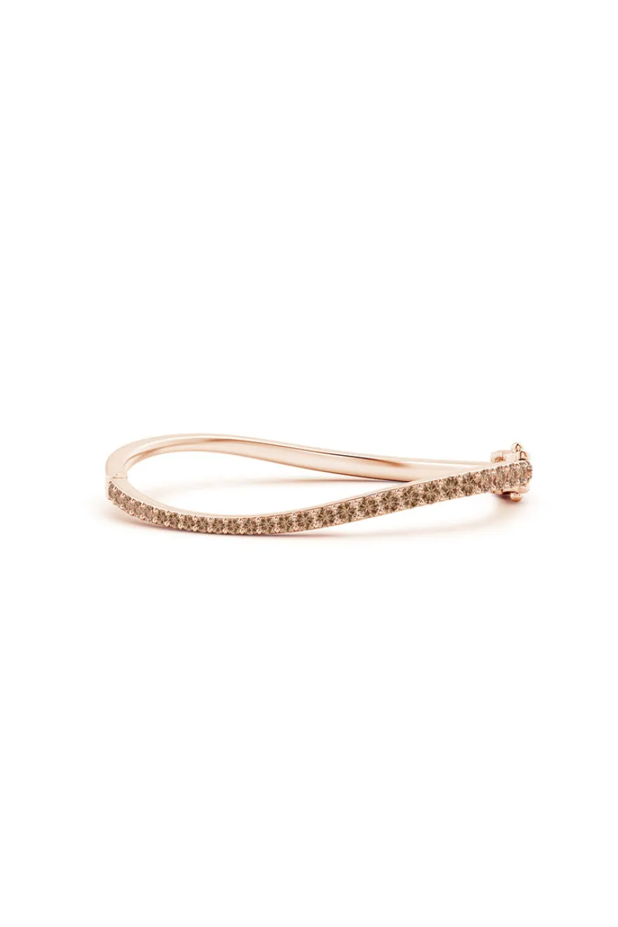 Shangri-La Brushstroke 14K Gold and Coffee Diamond Full Bracelet