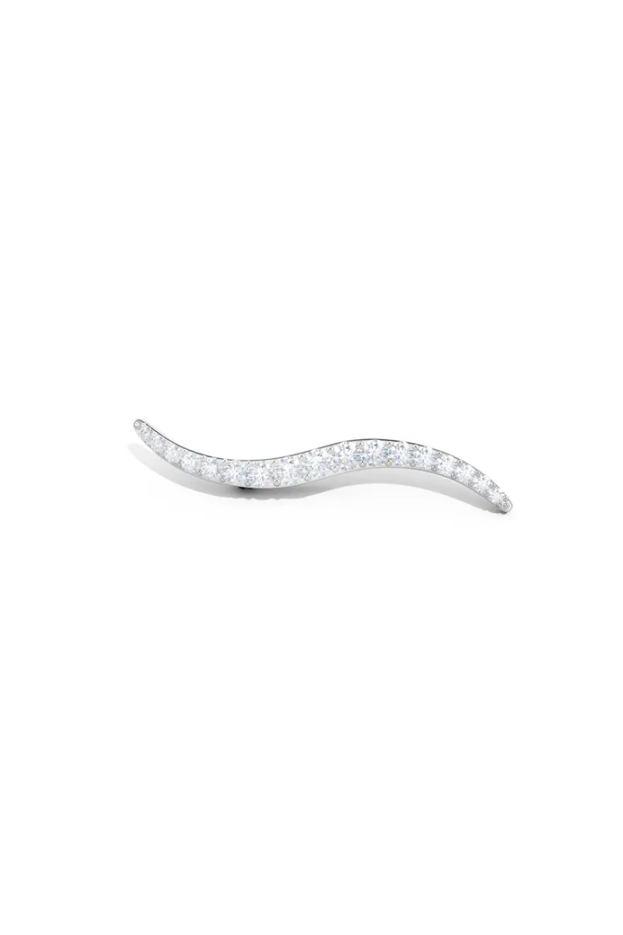 Shangri-La Brushstroke 14k Gold and Diamond Brooch
