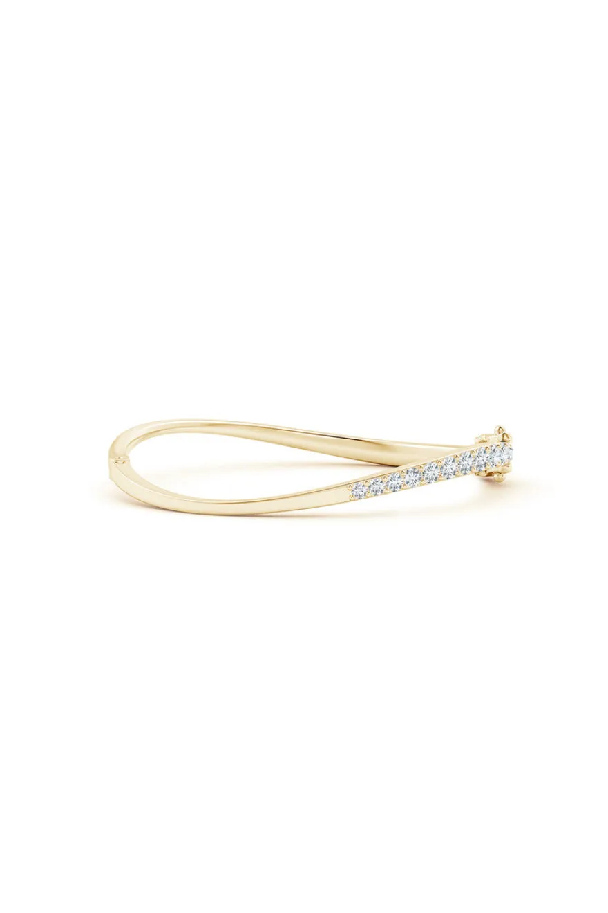 Shangri-La Brushstroke 14K Gold and Diamond Half Bracelet