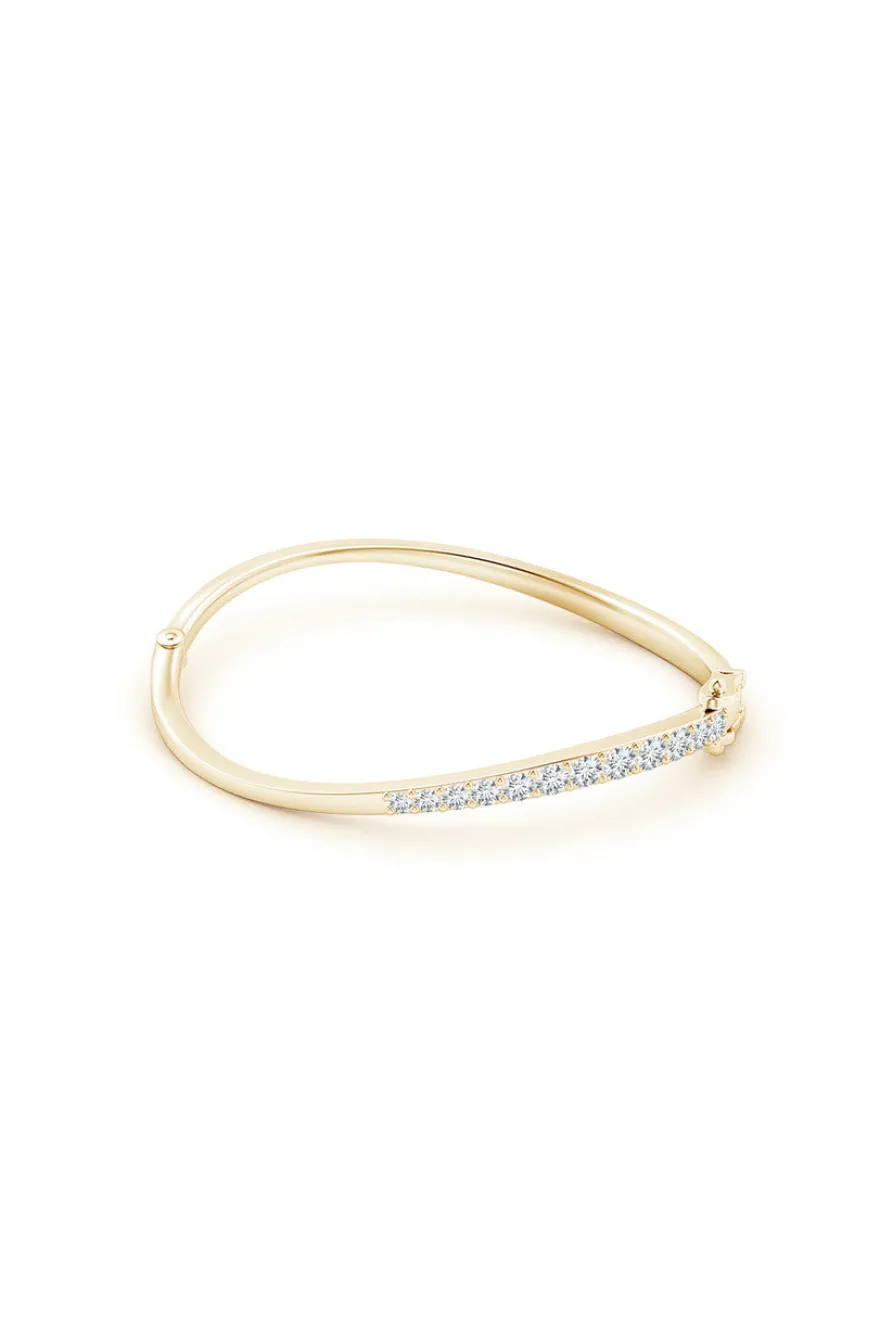 Shangri-La Brushstroke 14K Gold and Diamond Half Bracelet