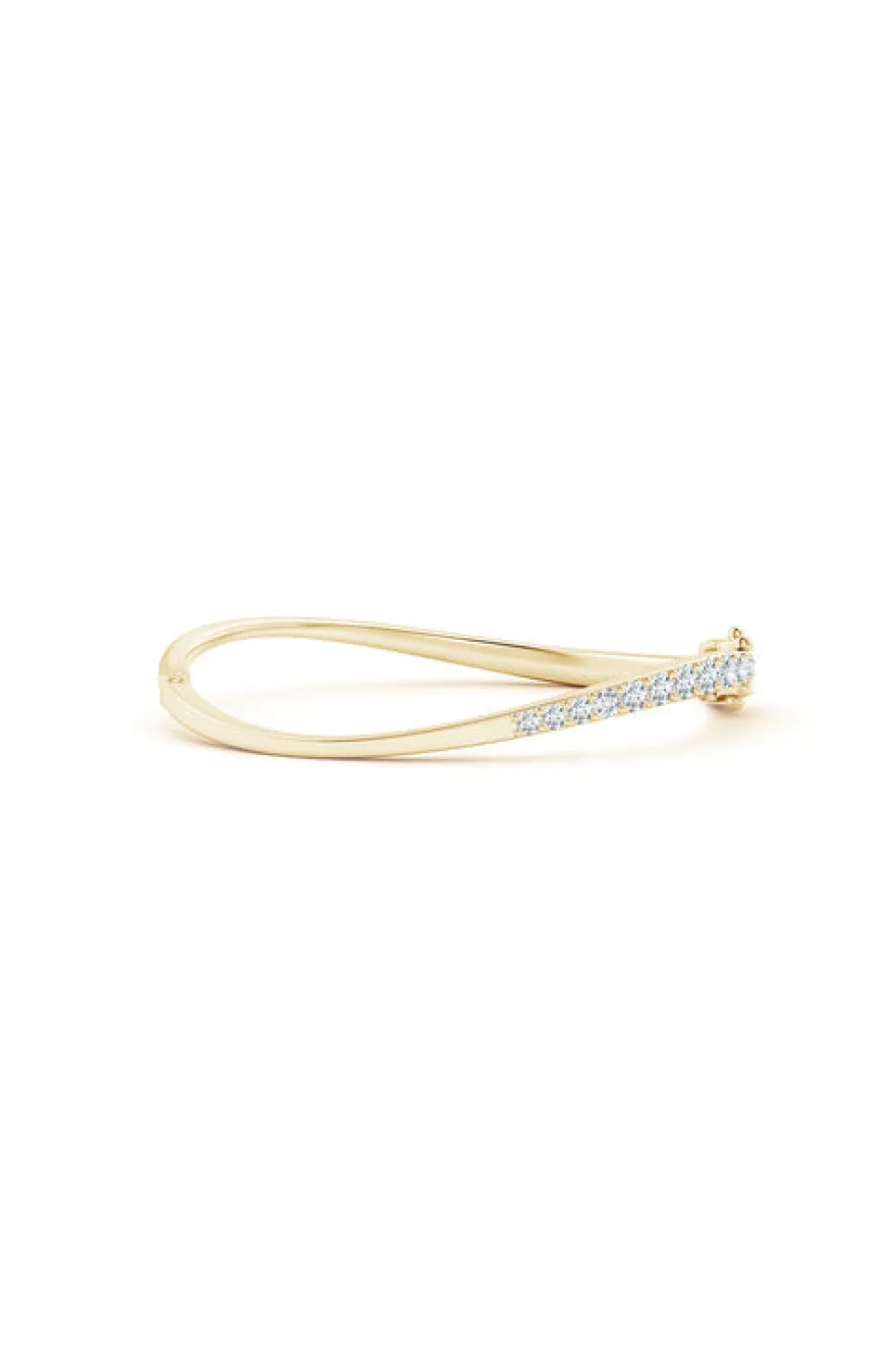Shangri-La Brushstroke 14K Gold and Diamond Half Bracelet