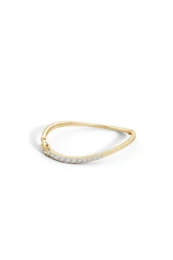 Shangri-La Brushstroke 14K Gold and Diamond Half Bracelet