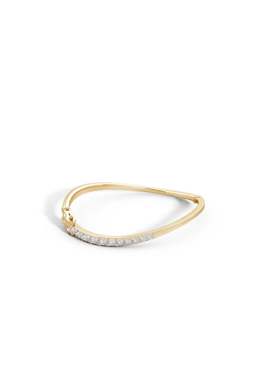 Shangri-La Brushstroke 14K Gold and Diamond Half Bracelet