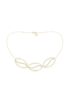 Shangri-La Elliptical Yin-Yang 14K Gold and Diamond Trio Necklace