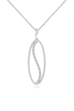 Shangri-La Elliptical Yin-Yang 14K Gold and Diamond Pendant Necklace
