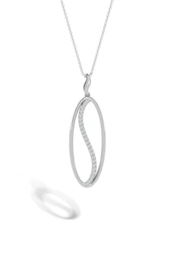 Shangri-La Elliptical Yin-Yang 14K Gold and Diamond Pendant Necklace