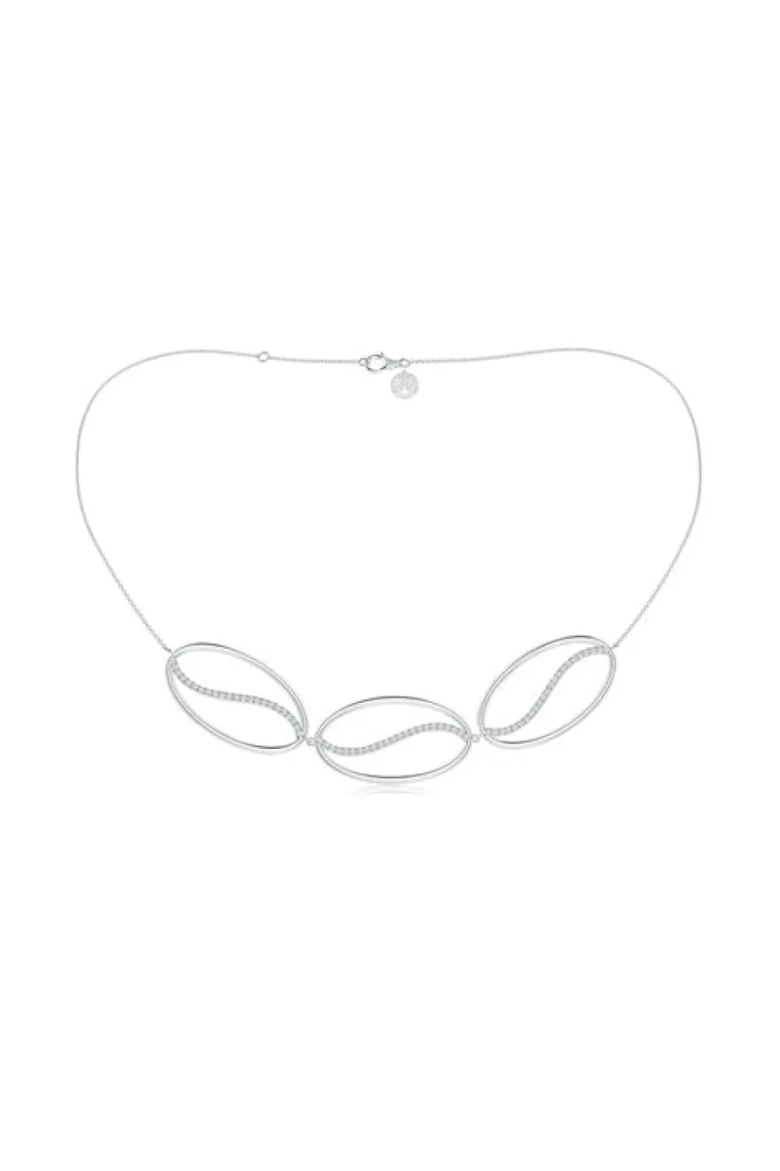 Shangri-La Elliptical Yin-Yang 14K Gold and Diamond Trio Necklace