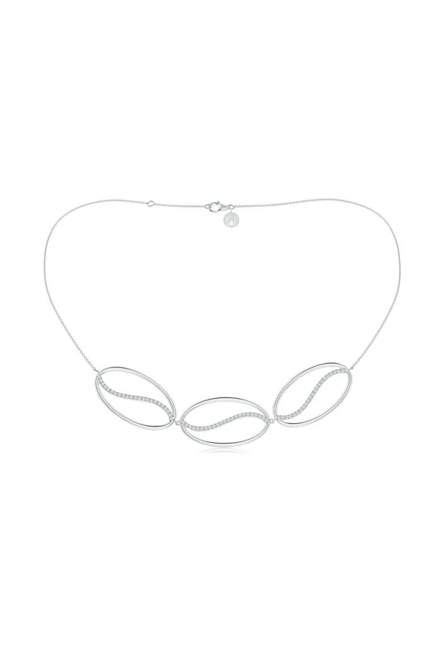 Shangri-La Elliptical Yin-Yang 14K Gold and Diamond Trio Necklace