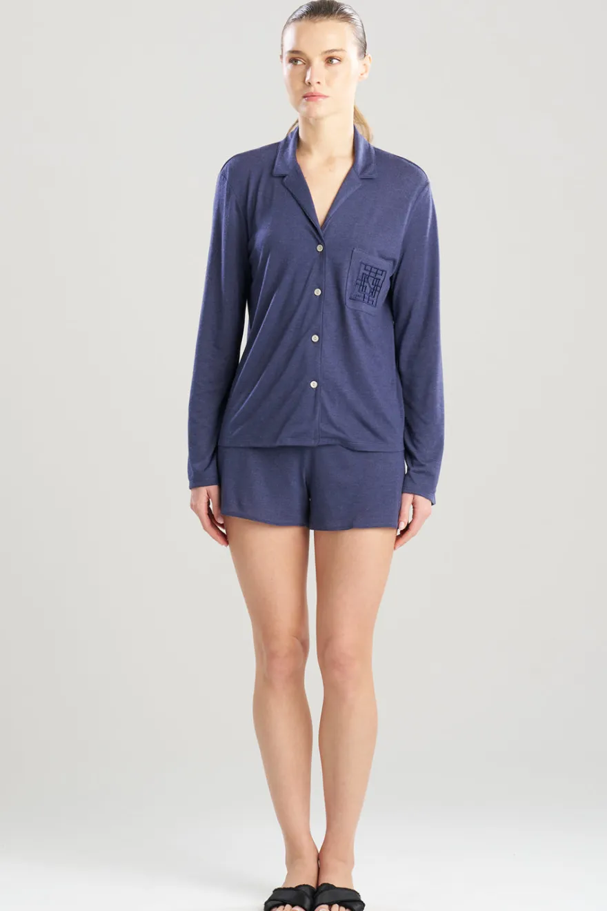 Shangri-La Embroidered TENCEL™ Notch Shorts PJ
