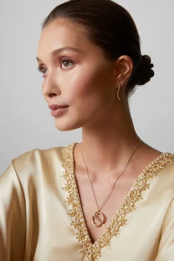 Shangri-La Yin-Yang 14K Gold and Diamond Knot Chain Pendant Necklace
