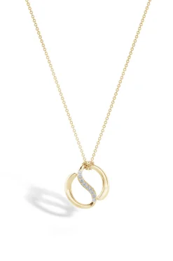 Shangri-La Yin-Yang 14K Gold and Diamond Knot Chain Pendant Necklace