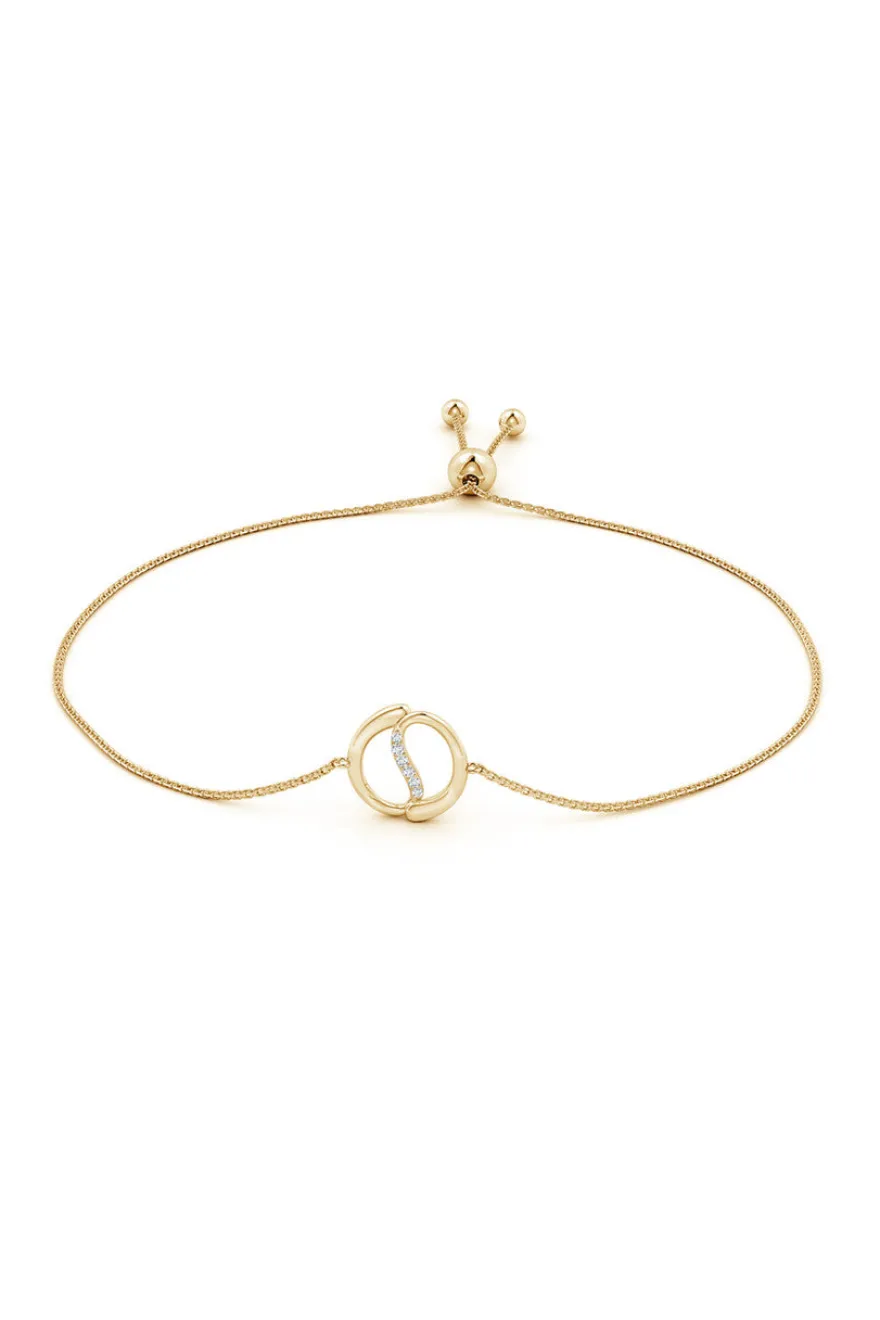 Shangri-La Yin-Yang 14K Gold and Diamond Bolo Bracelet