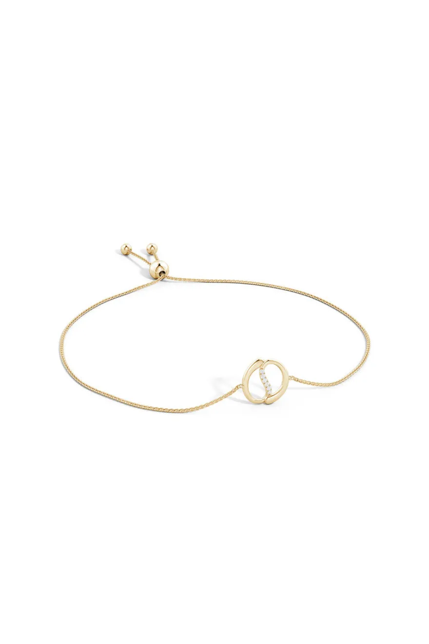 Shangri-La Yin-Yang 14K Gold and Diamond Bolo Bracelet