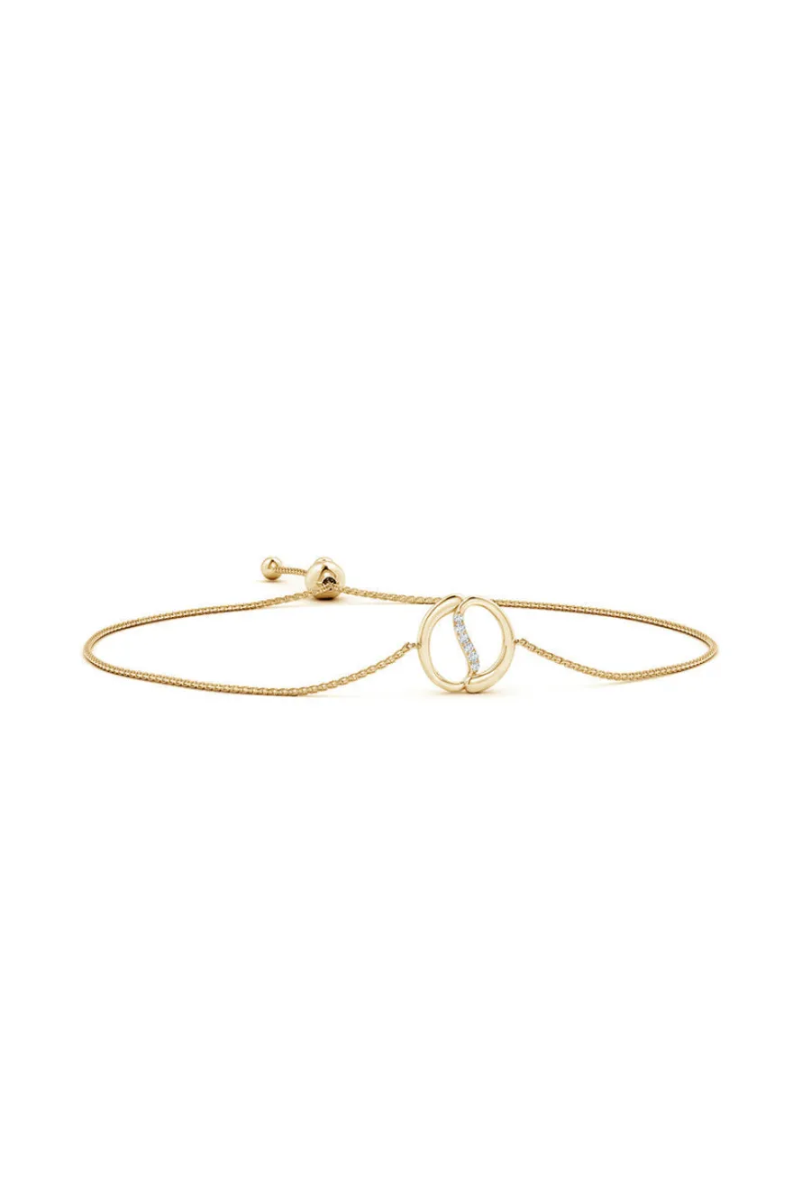 Shangri-La Yin-Yang 14K Gold and Diamond Bolo Bracelet