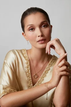 Shangri-La Yin-Yang 14K Gold and Diamond Bolo Bracelet