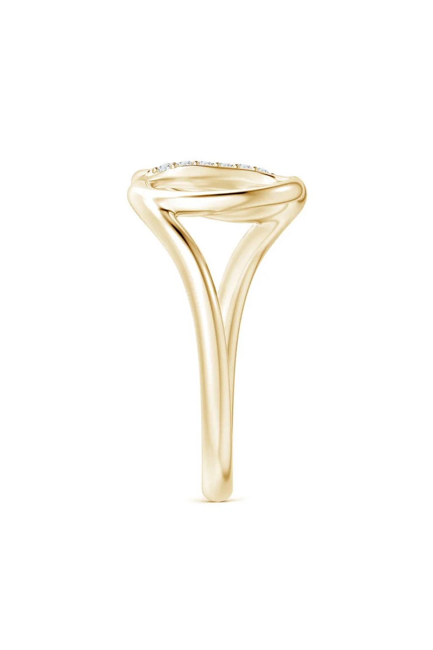 Shangri-La Yin-Yang 14K Gold and Diamond Bypass Ring