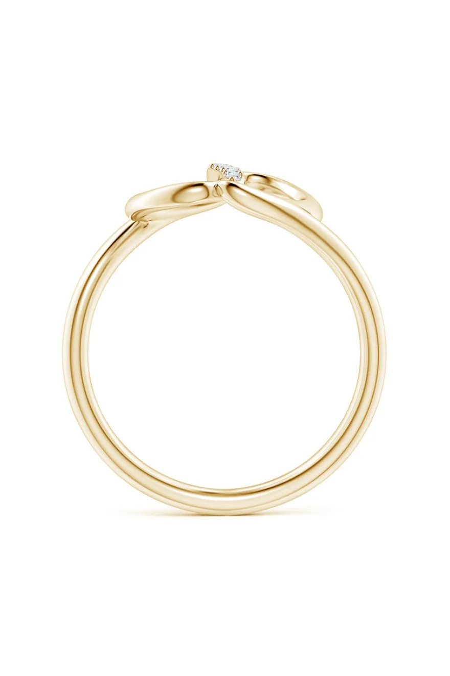Shangri-La Yin-Yang 14K Gold and Diamond Bypass Ring