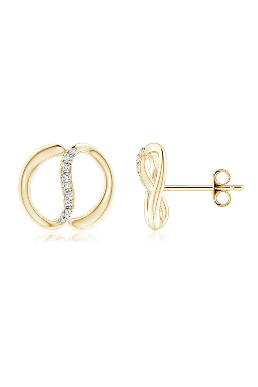 Shangri-La Yin-Yang 14K Gold Diamond Stud Earrings