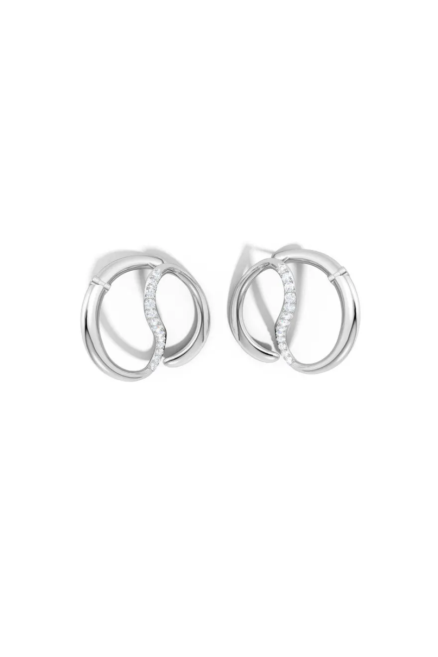 Shangri-La Yin-Yang 14K Gold and Diamond Large Button Stud Earrings