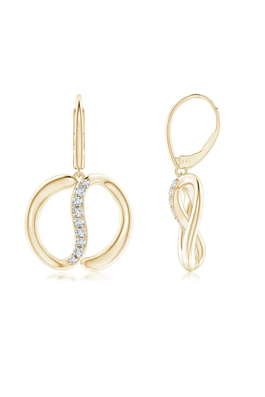 Shangri-La Yin-Yang 14K Gold and Diamond Dangle Earrings