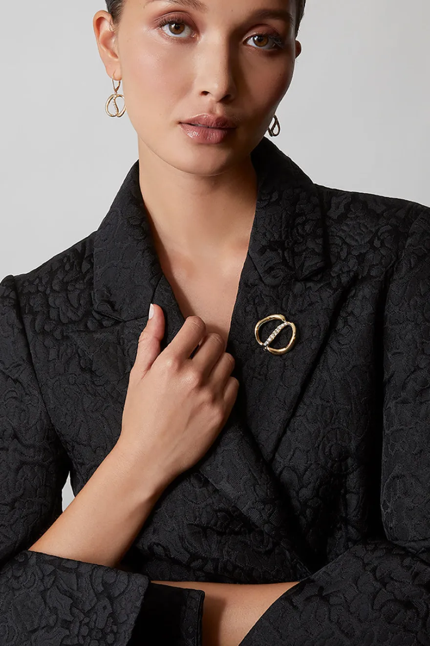 Shangri-La Yin-Yang 14K Gold and Diamond Brooch
