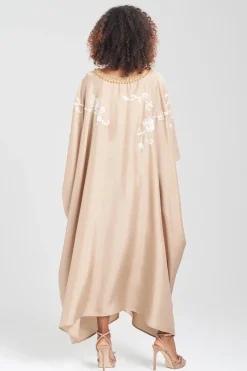 Shinjo Habotai Embroidered Silk Caftan
