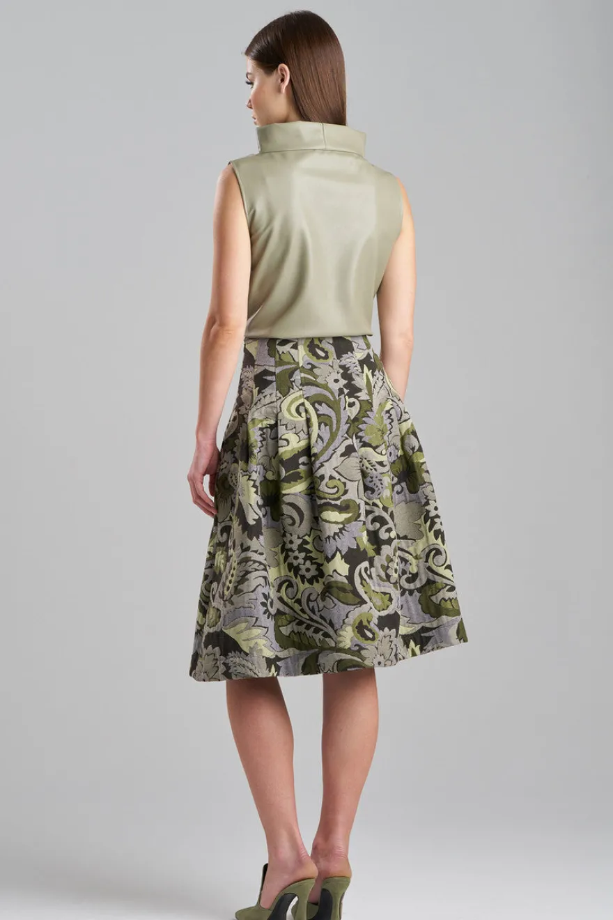 Shinrin Paisley Jacquard Pleated Skirt
