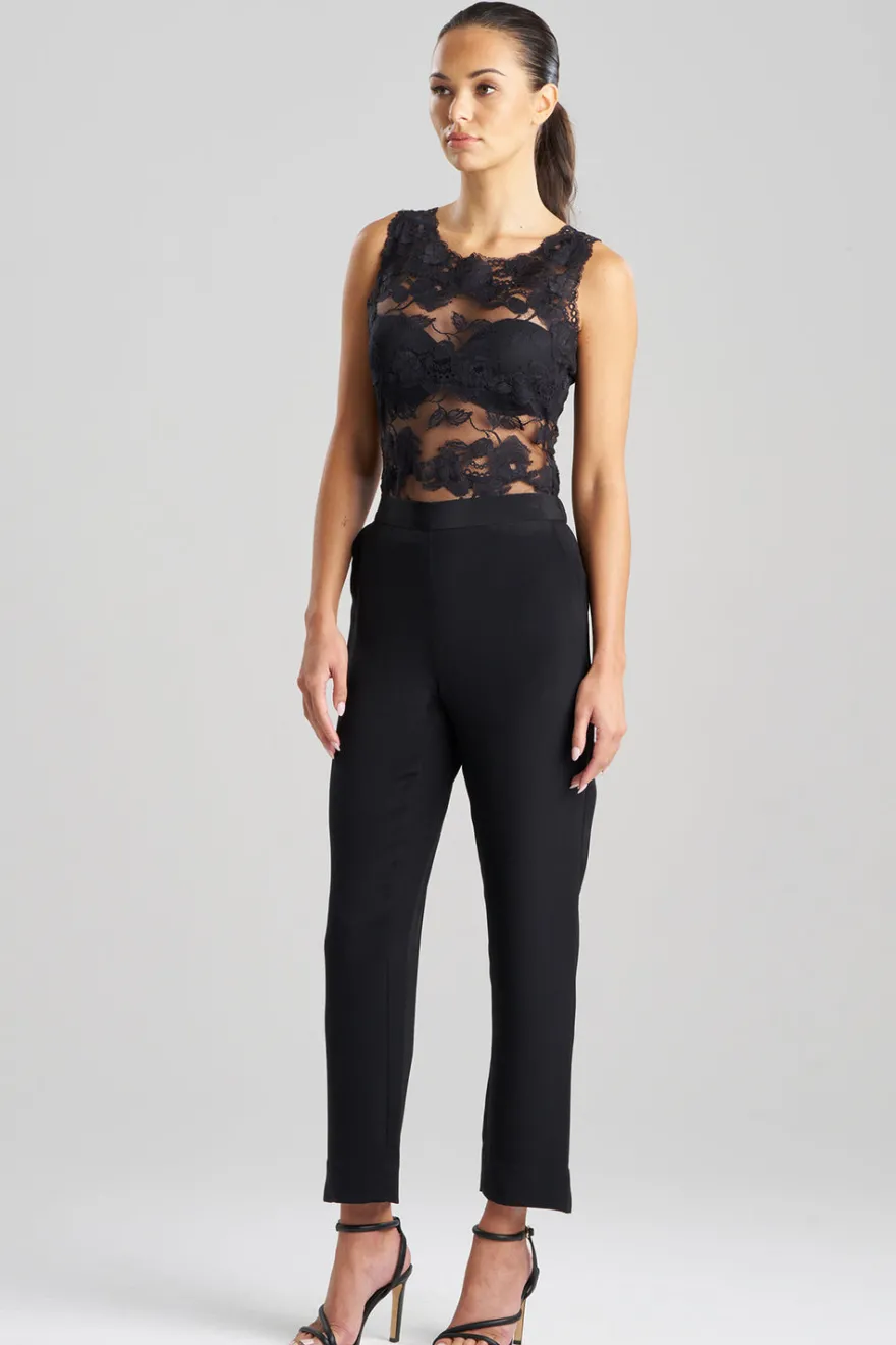 Silk Crepe Tapered Pants