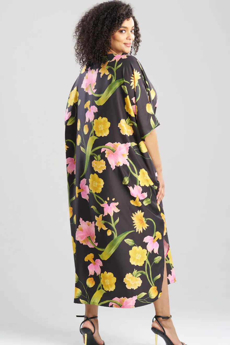 Solene Matte Charmeuse Zip Caftan
