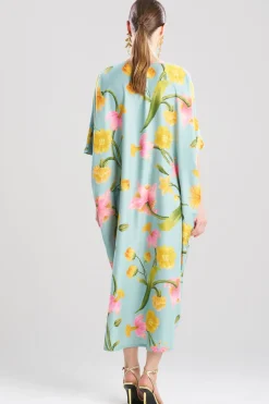 Solene Matte Charmeuse Zip Caftan
