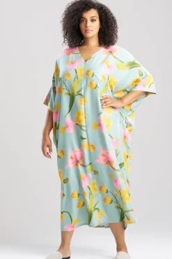 Solene Matte Charmeuse Zip Caftan