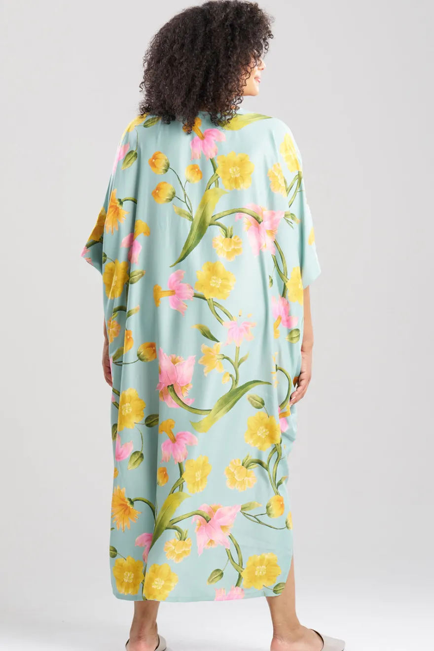 Solene Matte Charmeuse Zip Caftan