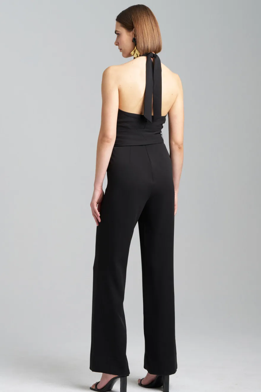 Solid Crepe Halter Jumpsuit