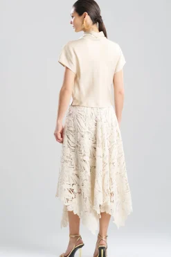 Solid Silk Twill Cowl Neck Top