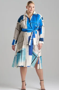 Sorairo Printed Cotton Poplin Oversized Shirtdress