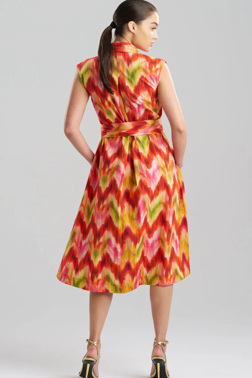 Sorel Ikat Cotton Poplin Sleeveless Shirtdress